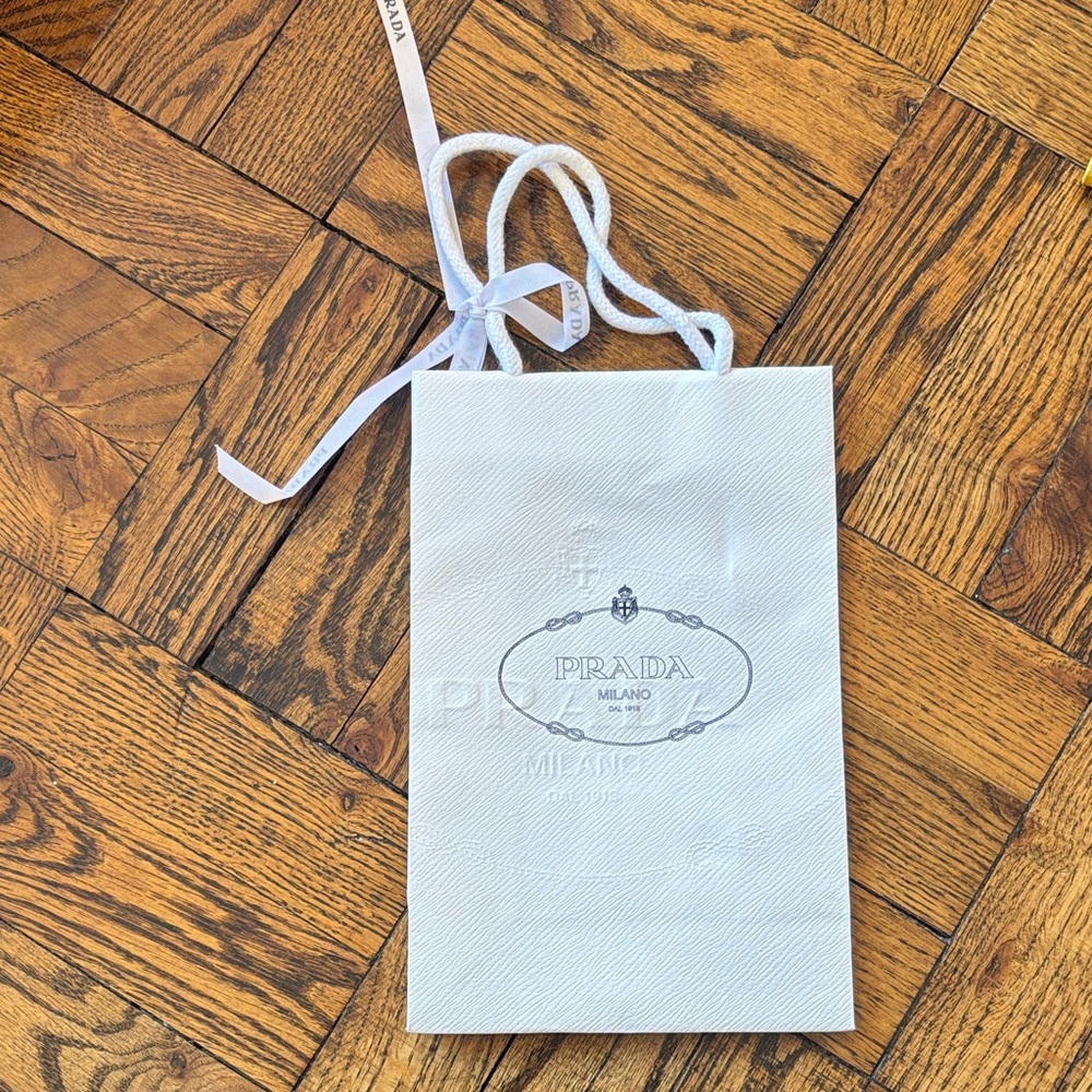 Prada Cream Shopping Bag with Logo